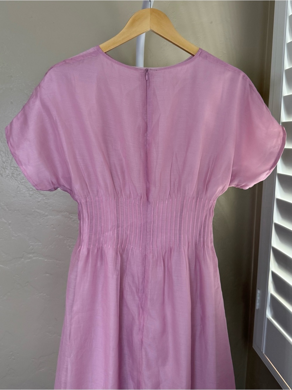 Commense Blush Pink Smocked-Waist Midi Dress - Picture 9 of 12